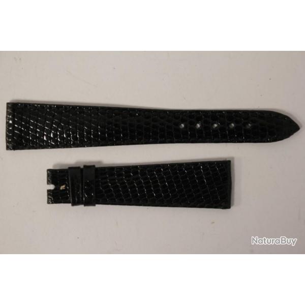 Bracelet montre Universal Genve lzard noir 17 mm vintage