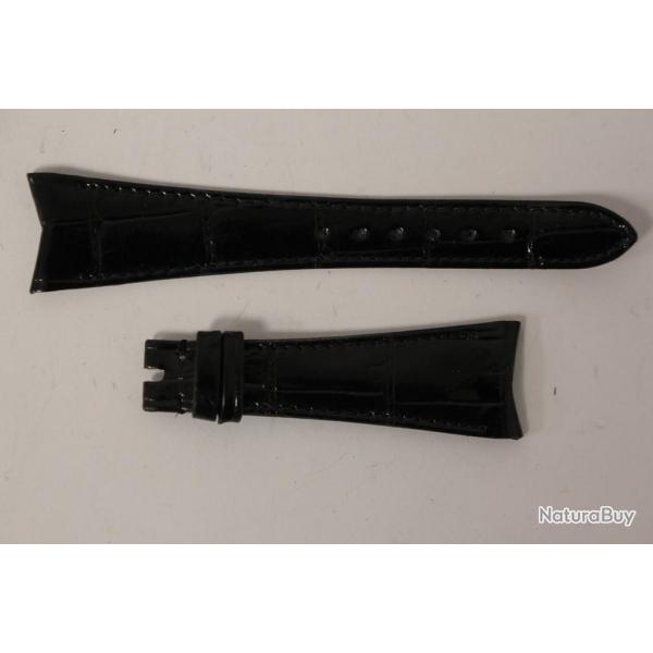 Bracelet montre Universal Genve croco noir 20 mm vintage