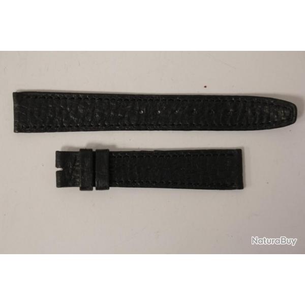 HIRSCH Bracelet pour montre cuir noir 16 mm