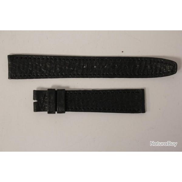 HIRSCH Bracelet pour montre croco noir 16 mm