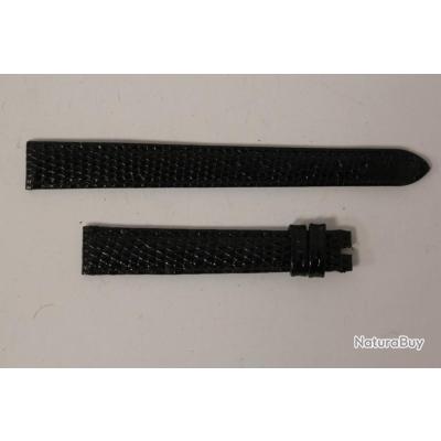 Bracelet De Montre Vintage Universal Genève En Lézard Noir - Largeur 12 Mm - Réf 66539