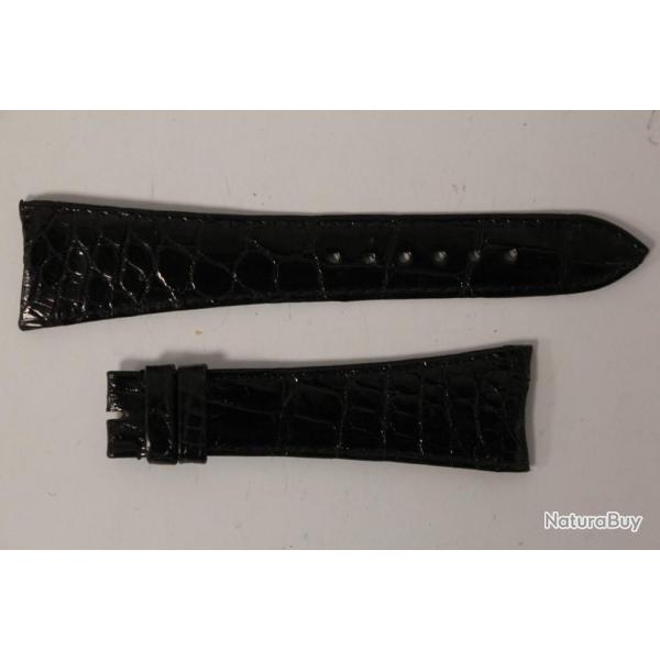 Bracelet montre Universal Genve croco noir 23 mm vintage