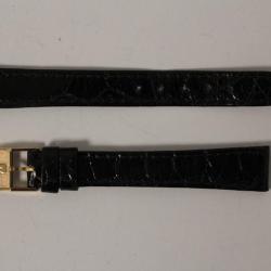 Bracelet montre Universal Genève croco noir 13 mm vintage