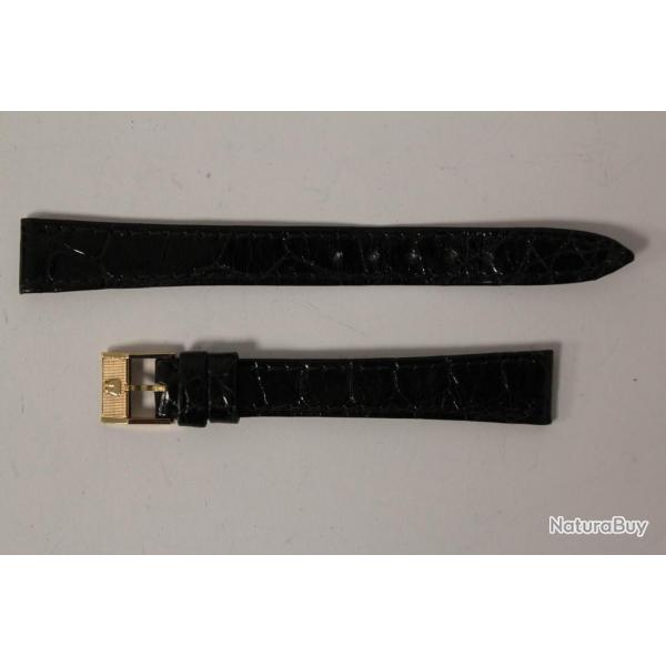 Bracelet montre Universal Genve croco noir 13 mm vintage