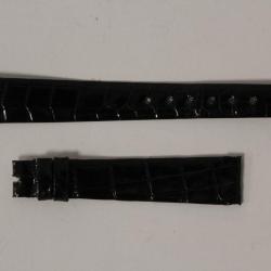 Bracelet montre Universal Genève croco noir 13 mm vintage