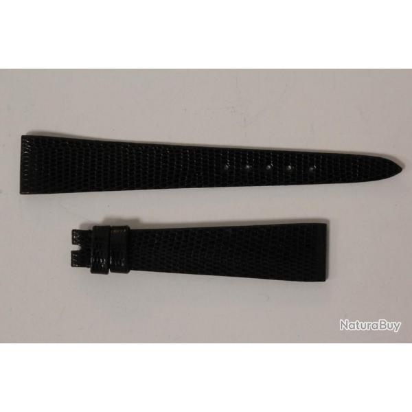 Bracelet montre Universal Genve lzard noir 16 mm vintage