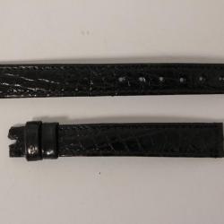 Bracelet montre Universal Genève lézard noir 11 mm vintage