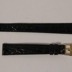 Bracelet montre Universal Genève noir 13 mm + boucle vintage
