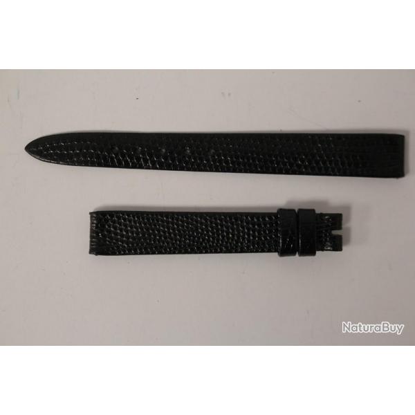 Bracelet montre Universal Genve lzard noir 12 mm vintage
