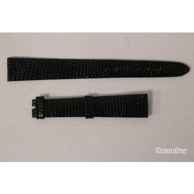 Bracelet De Montre Vintage Universal Genève En Lézard Noir 12 Mm - Occasion