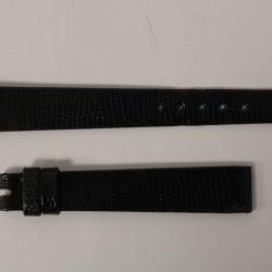 Bracelet montre Universal Genève lézard noir 13 mm vintage