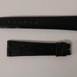 Bracelet montre Universal Genève lézard noir 15 mm vintage