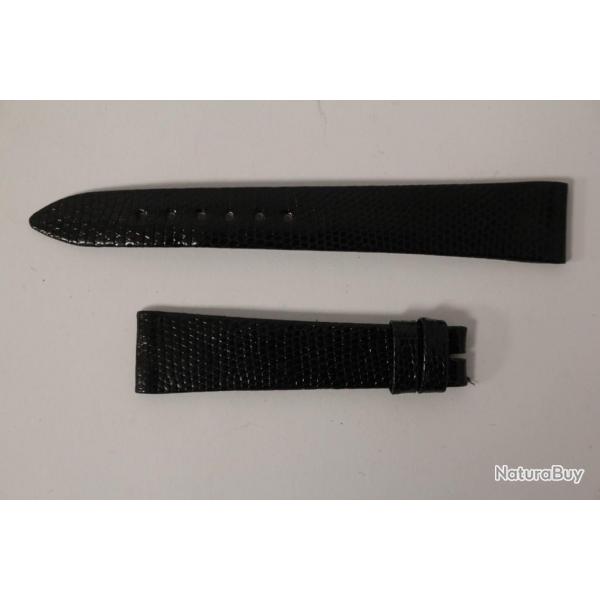Bracelet montre Universal Genve lzard noir 15 mm vintage