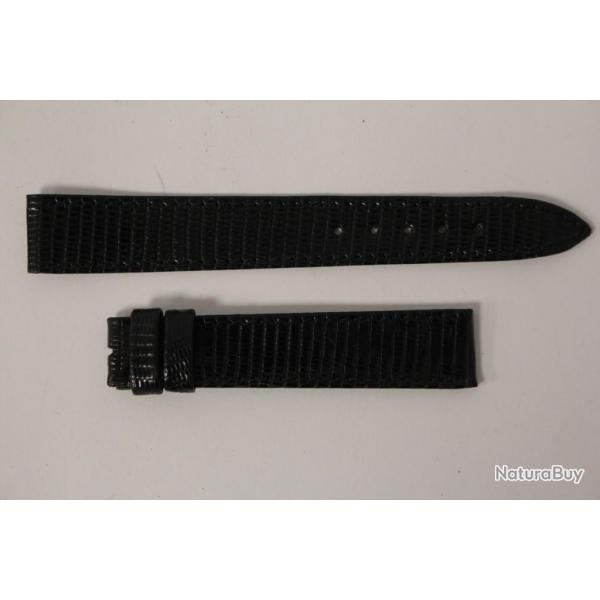 Bracelet montre Universal Genve lzard noir 16 mm vintage