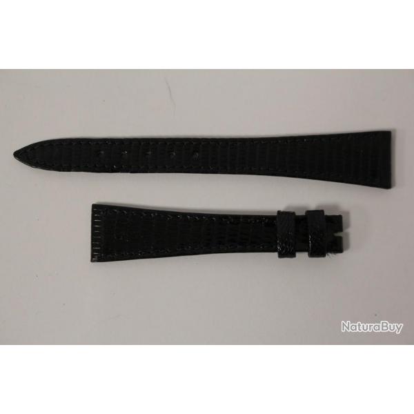 Bracelet montre Universal Genve lzard noir 16 mm vintage