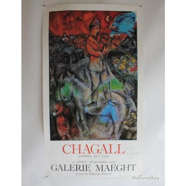 Affiche exposition Marc Chagall signe Galerie Maeght 1979