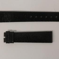 Bracelet montre Universal Genève lézard noir 16 mm vintage