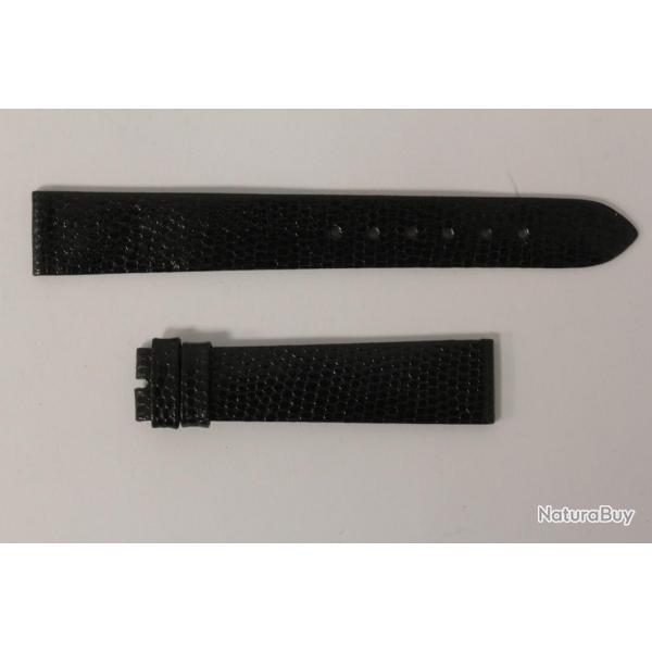 Bracelet montre Universal Genve lzard noir 16 mm vintage