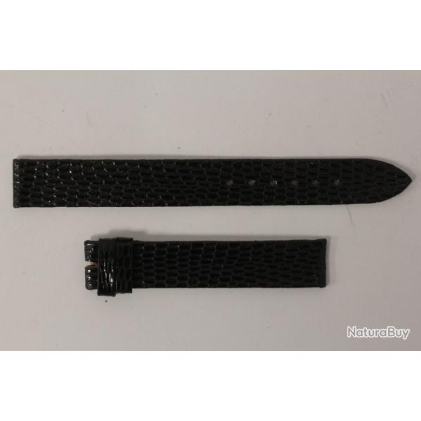 Bracelet montre Universal Genve lzard noir 14 mm vintage