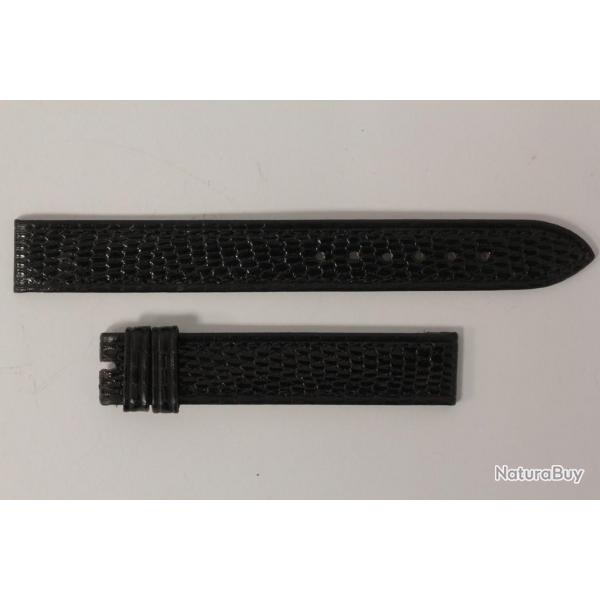 Bracelet montre Universal Genve lzard noir 14 mm vintage