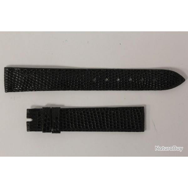 Bracelet montre Universal Genve lzard noir 16 mm vintage