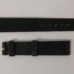 Bracelet montre Universal Genève lézard noir 16 mm vintage