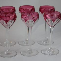 SAINT LOUIS 6 Verres cristal Joseph rouge