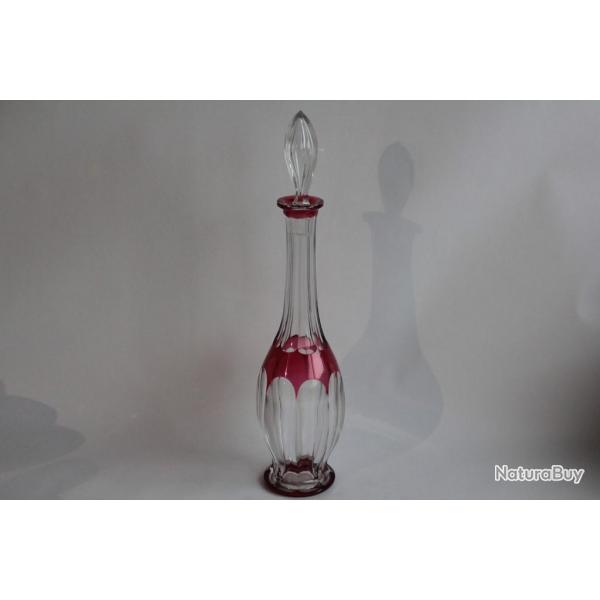 SAINT LOUIS Carafe  liqueur Joseph cristal overlay rouge