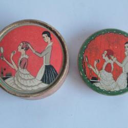 2 Anciennes boites publicitaires poudre trois fleurs Richard Hundunt
