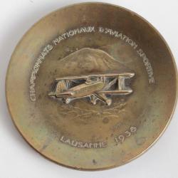 Coupelle Championnats Aviation Bü-131 HB-OSE Lausanne 1938 Huguenin