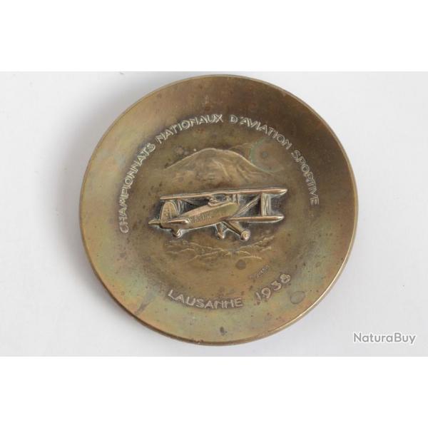 Coupelle Championnats Aviation B-131 HB-OSE Lausanne 1938 Huguenin