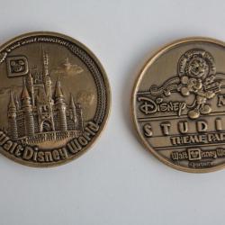 2 Jetons souvenir original parc attraction Walt Disney World