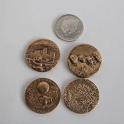 5 Jetons souvenir américain centenaire parc nationaux 1872-1972