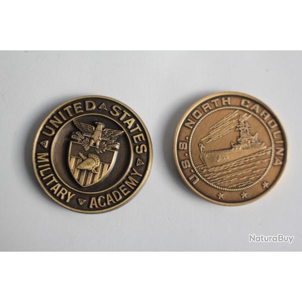 2 Jetons souvenir militaire amricain annes 70 USA