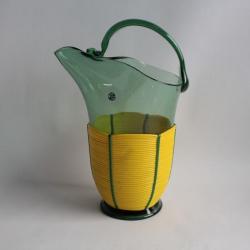 Broc à eau verre soufflé et scoubidou