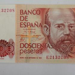 Billet 200 Pesetas Espagne 1980 neuf