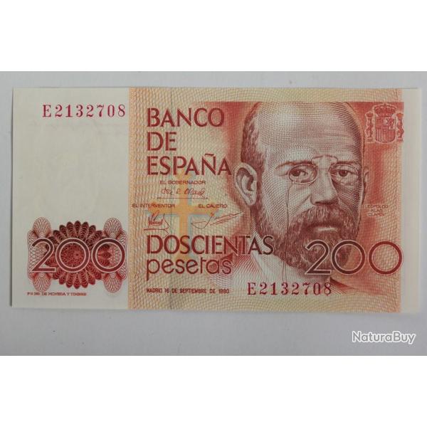 Billet 200 Pesetas Espagne 1980 neuf