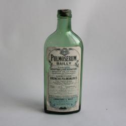 Ancienne bouteille médicaments Pulmosérum bailly Paris 1928