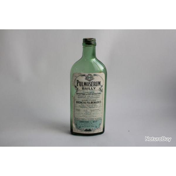 Ancienne bouteille mdicaments Pulmosrum bailly Paris 1928