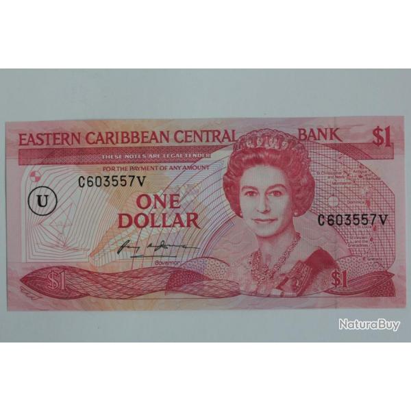 Billet 1 Dollar tats des carabes orientales Anguilla 1988 neuf