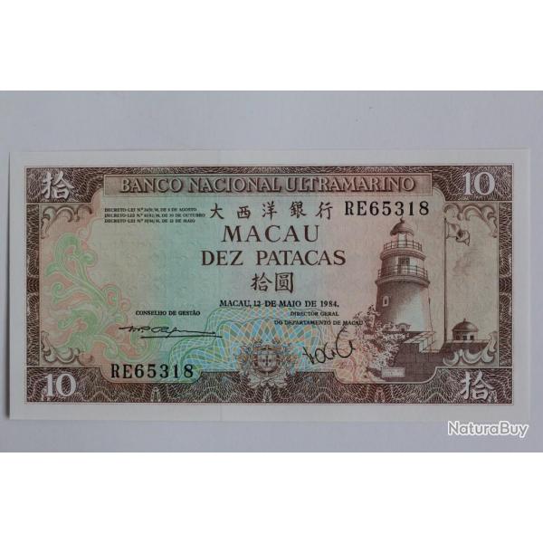 Billet 10 Patacas Macau 1984 neuf