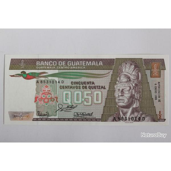 Billet 0,50 Quetzal Guatemala 1988 neuf