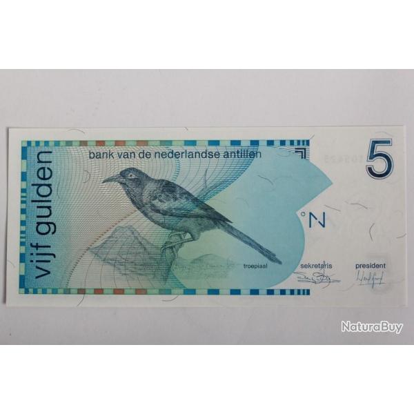 Billet 5 Gulden Antilles Nerlandaises 1986 neuf