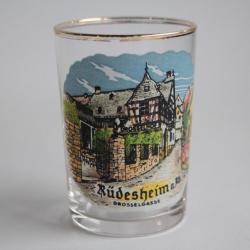 Ancien verre émaillé Souvenir Rüdesheim am Rhein Allemagne