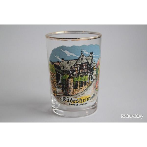 Ancien verre maill Souvenir Rdesheim am Rhein Allemagne