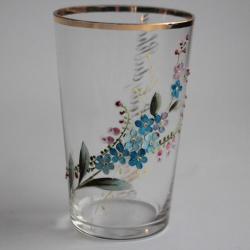 Ancien verre émaillé Souvenir Bellegarde La perte du Rhône