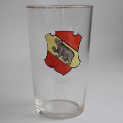 Ancien verre émaillé Souvenir Armoiries Berne Ours Suisse