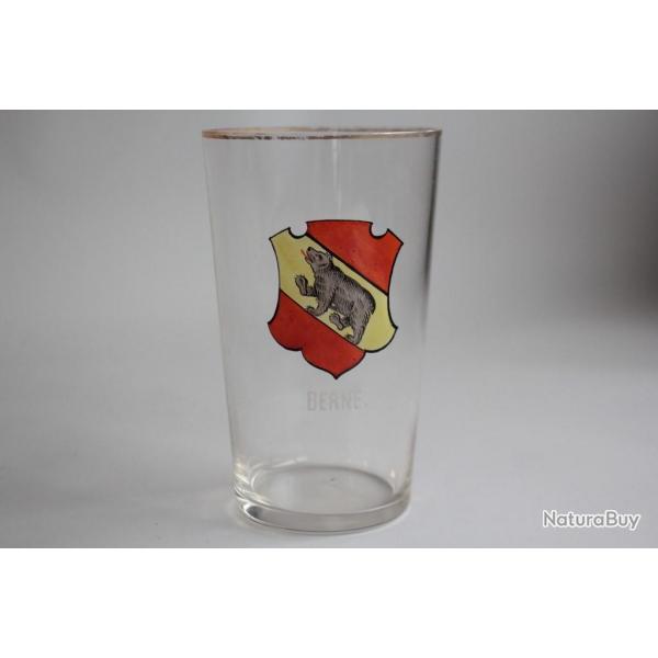 Ancien verre maill Souvenir Armoiries Berne Ours Suisse