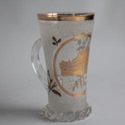 Ancien verre émaillé Souvenir La Schlucht Hotel Boos Vosges