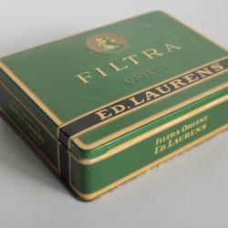 Boite a cigarettes tôle lithographiée ED. LAURENS Vert Filtra Orient tabac